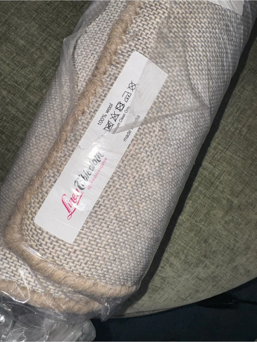 New Harbormill 100% Wool Neutral Small Runner Rug Taupe Beige 23.5”x35.5” MCM